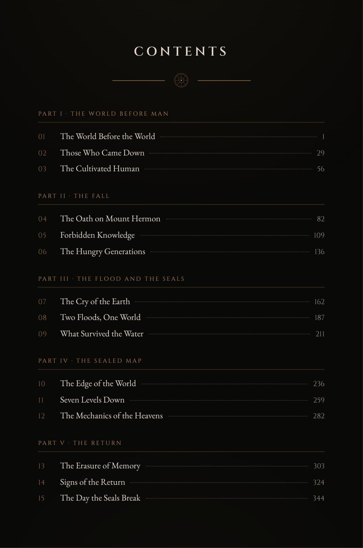 Sample PDF page — contents — five parts